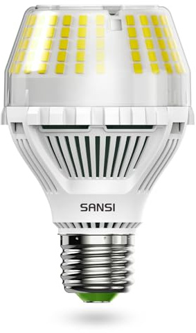 SANSI LED Light Bulbs Dimmable, 150W Equivalent Large A19 E26 2500LM 5000K Daylight, 17W Flicker Free, Super Bright, CRI 85, 22-Year Lifetime Ceramic Energy Saving for Home Office, 1 Pack