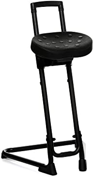 GALIZIA PRIME - Regginpiedi Sgabello Regolabile in Altezza Senza Ruote, Sgabello da Lavoro con Comodo Sedile in Poliuretano Spessore 6cm