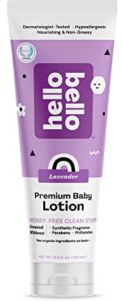 Hello Bello Premium Baby Lotion I Vegan and Cruelty-Free Moisturising Non-Greasy Lotion for Babies and Children I Soft Lavender Scent I 8.5 FL oz (1 Pack)