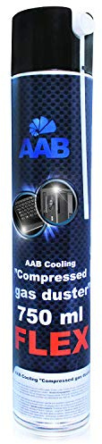 AABCOOLING Compressed Gas Duster FLEX 750 ml - Tryckluft med Flexibelt Rör för Rengöring av Dator, Tangentbord, Bärbara Datorer, PC-rengöringssats, Aerosoldammare, Konserverad Luft