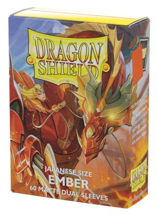 Dragon Shield - Matte Dual - Japanese Size Card Sleeves | 60 CT - Smooth & Tough Premium TCG Sleeves - Compatible with Yu-Gi-Oh, Naruto, Cardfight & Vanguard | Ember