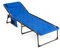 ALPHA CAMP Padded Folding Sun Loungers for Garden, Reclining Garden Sunloungers Sunbed, Extra Wide Garden Chairs with Pillow and 5 Position for Adults, Blue