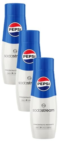 SodaStream Sirup Pepsi Cola - 1x Flasche ergibt 9 Liter Fertiggetränk, Sekundenschnell zubereitet und immer frisch, 440 ml (Packung mit 3)