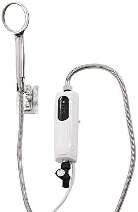 SuhoFutus Chauffe-eau électrique instantané avec affichage LED - Mini chauffe-eau instantané sans réservoir - Blanc (3500 W, 220 V)