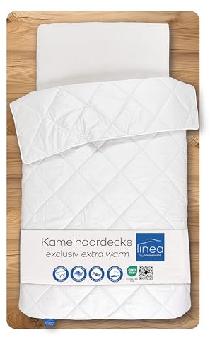 LINEA by böhmerwald Exclusive - Manta de Pelo de Camello Muy cálida, 200 x 250 cm, 100% Pelo de Camello, Apta para alérgicos, autolimpiable, no Lavable a máquina, Fabricada en Alemania
