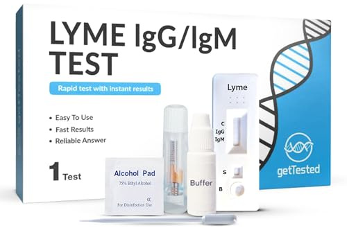 GetTested Lyme IgG/IgM Rapid Test Kit, 10-Minute at-Home Results for Lyme Disease Test, Convenient, Private and Easy to Use, No Appointment or Lab Required