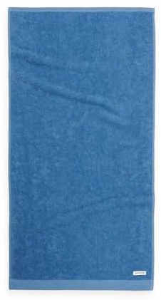 TOM TAILOR Handtuch, 2er Set, 50 x 100 cm, 100% Baumwolle / Frottier, mit Aufhänger und Label mit Logo, COLOR BATH TOWEL Blau (Cool Blue)