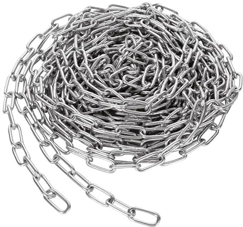 Mbsomnus 10 M Catena Acciaio 3 mm Catene Catena Metallo Delimitazione Catenella Catena Resistente Catena Zincata Catena Antitaglio per Lucchetto Recinzione Catena Antifurto Catena