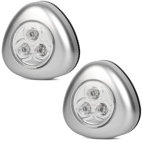 LNJBABAO Lot de 2 lampes tactiles LED à piles sans fil pour placards, armoires, comptoirs ou buanderies