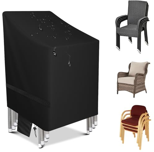 kelav Funda para Sillas Jardín 65 x 65 x 80/120cm, 420D Oxford Funda Protectora para Silla, Funda Protectora para Sillas de Jardín, Protección UV Impermeable Resistente al Invierno