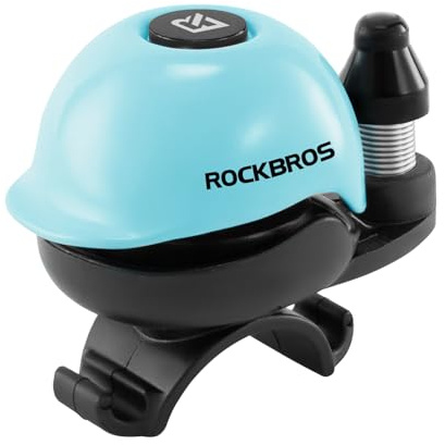 ROCKBROS Bike Bell, Copper Bicycle Bell Loud 360-Degree Rotation Lightweight & Compact, for Adults Kids Bike Horn for 22-34mm Handlebars MTB Road 80dB