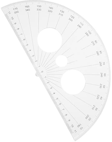 iplusmile Measuring Protractor 180 Degree, 25Cm Plastic Half Circle Angle Tool, Convenient Drafting Tool for Student Drawing and Classroom Activities
