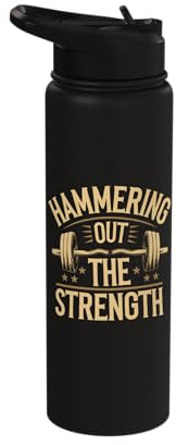 Hammer Curls Bodybuilding Fitness Workout Gym Stainless Steel Insulated Water Bottle