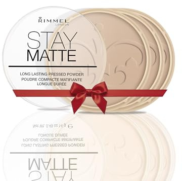 RIMMEL LONDON - Stay Matte Pressed Powder - Lightweight, Oil Absorbing, Smooth Non-Powdery Texture, Lasting Up To 5hrs - For All Skin Types - Dermatologically Tested - Silky Beige - 3 pack bundle