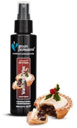 GROOM PROFESSIONAL Warm Mince Pies Haustier Parfüm, Exzellenz in Sachen Haustierpflege, Hundeparfüm mit einem echten festlichen Duft, hergestellt in Großbritannien, 100ml