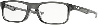 Oakley Mens Ox8081 Plank 2.0 Rectangular Prescription Eyewear Frames, Polished Grey Smoke/Demo Lens, 53 mm