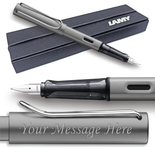 Lamy AL-Star Grey Graphite (026) Fountain Pen Extra Fine Nib Personalised/Engraved + Box Included - choose with or without engraving