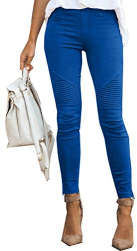 Onsoyours Femme Leggings Slim Taille Haute Casual Skinny Chic Stretch Élastique Leggings Pantalon Crayon Couleur Unie Printemps Été