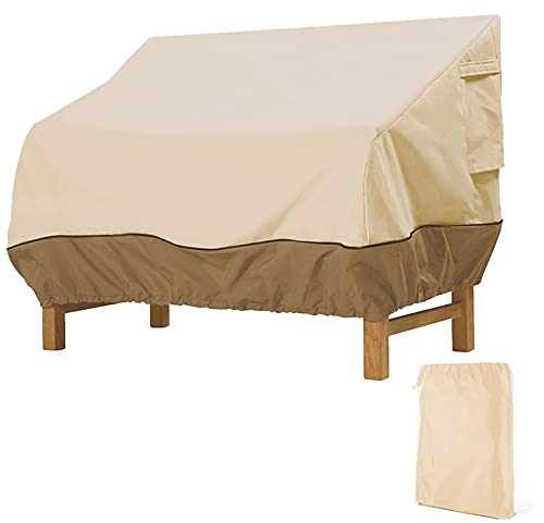 Gartenbank Abdeckung Gartenmöbel Sofa Schutzhülle Wasserabweisend Gartenbank Schutzhülle Silber Ausgekleidet Gartenbank Abdeckhaube UV Beständig Abdeckhauben für Gartenmöbel 210D Oxford,193x83x84cm