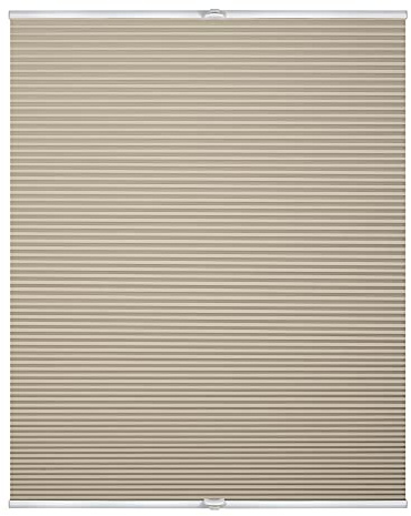 Lichtblick Thermo-Plissee Klemmfix, ohne Bohren, verspannt, Wabenplissee, Blickdicht, Hitzeschutz, Klemmträger, Energie und Heizkosten sparen Creme, 95 cm x 130 cm (B x L)