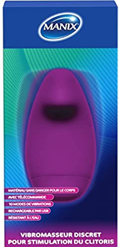 Manix Mini Vibromasseur Discret pour Femme : Sextoy pour Clitoris / Plaisir Féminin Seul ou à deux / 10 Modes de Vibration