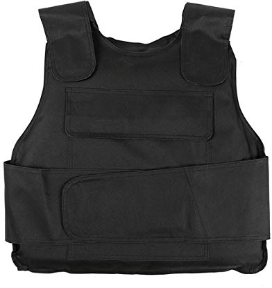 Fybida Kugelsichere Weste, Körperschutzweste, Verstellbare Kugelsichere Schutzweste, Leichte, Verstellbare Westen für Herren(Schwarz)