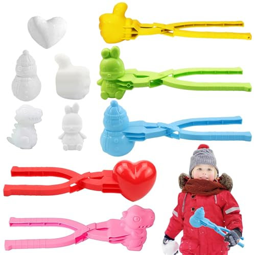 Zkaoai Schneeball Former, 5 Stück Sandball Schneeball Clip, Schneeball Maker Spielzeug, Schneeballzange, Schneespielzeug Kinder, Schneeballformer, Outdoor Spielzeug für Kinder zum Spielen im Schnee