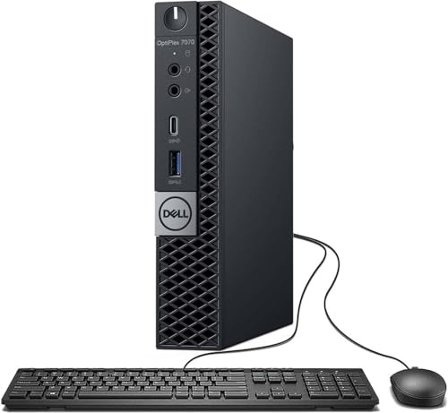 Dell Optiplex 7070 Micro Desktop Mini PC Intel Core i5-9500T 16GB RAM DDR4 256GB SSD, WiFi, Bluetooth, Keyboard & Mouse, windows 11 Pro, Black (Renewed)