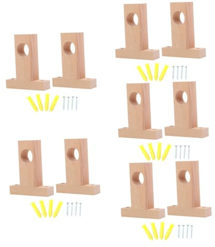 Zerodeko 10 Stk Römische Stangenhalterung Vorhang Halterungen für Handtuchstangen Gardinenstange bathroom curtain rod Gardinenhaken Stangenständer aus Holz Stangenhalter aus Holz Massivholz