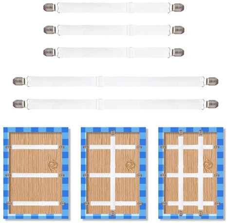 CHACROC Tischdeckenklammern Outdoor für Dicke Tischplatten, Tischdeckenhalter Tischdeckenbeschwerer Betttuchspanner Verstellbar für Dicke Tische, Restaurant, Gartentisch & Picknick - Weiße
