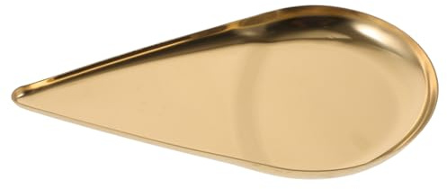 Alipis Bandeja Para Joyas De Estilo Nórdico Forma De Gota De Agua, Tamaño Mediano, Acero Inoxidable Dorado, Superficie Lisa y Lavable, Organizador Multifuncional Para Tocador y Escritorio
