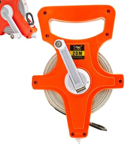 Metro a nastro in fibra di vetro – metro a rullo lungo 50 piedi, strumento bifacciale per campo sportivo, guida in acciaio PVC per campo di salto, rilevamento, lavori di, lavoro di progetto