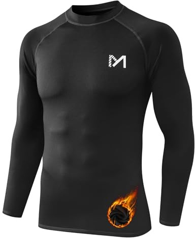 MEETYOO Maglia Termica Uomo Canottiera Termica a Maniche Lunghe Intimo Termico Intimo da Sci Caldo Base Layer per Sport e Fitness