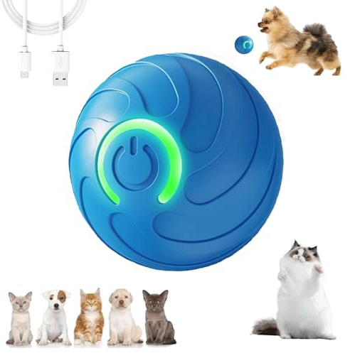 Balle Interactive pour Chien, Jouets Interactifs pour Chiens, Balle Rebondissante pour Chien en Mouvement, Rechargeable par USB, Jouet Électrique Intelligent pour Chiots, Petits, Moyens Chiens