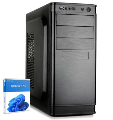 dcl24 Desktop Office PC i5 14400, UHD Grafik 730-500GB SSD, 16GB DDR4, schneller Media Computer mit 10x4.7 GHz, WLAN, Windows 11 Pro Personalcomputer PC für Büro und Homeoffice [20701]