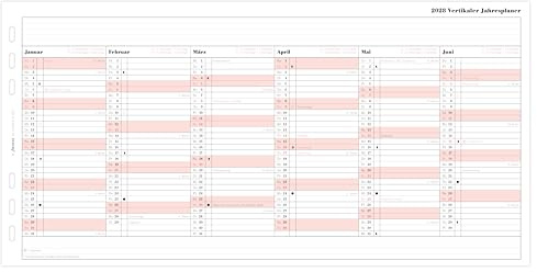 Filofax Calendrier 2028 - Format A5 - Planificateur annuel vertical en allemand