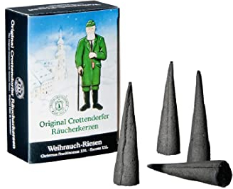 Crottendorfer Räucherkerzen Weihrauch-Riesen XXL (1 x 20 Stück) – Kräftiger Weihrauch vermischt mit Einer exquisiten Vanillenote – Höhe 7,8cm, Ø 2cm – 45 Min. Brenndauer pro Räucherkegel