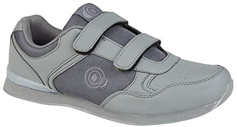 Dek Mens Drive Trainer Style Touch Fastening Bowling Shoes Grey 10 UK