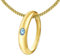 CLEVER SCHMUCK Taufkettchen Goldener Junge Taufring schlicht glänzend Zirkonia hellblau Sterling Silber 925 Gold-plattiert & vergoldeter Kette Panzer im Schmucketui