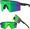 ER00 Eazyrun Polarisierte Sportsonnenbrille Grüne Wrap-Around Shield für Herren Perfekt für Radfahren, Baseball, Angeln, Skifahren, Beachvolleyball, Pit Viper Stil, Geschenk F24