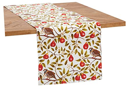 C&F Home Partridge in A Pear Tree Printed Rectangle Table Runner 14 x 72 14 x 72 Multicolored