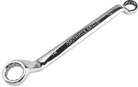 Larcele Chiave ad Anello Doppia con Finitura Cromata Lucida, piegata, Metrico, 1 pezzi (12-14mm)