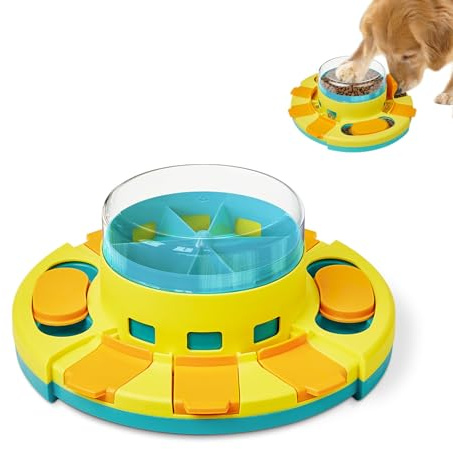 Potaroma Dog Puzzle Toy 2 Levels, Slow Feeder, Pup Food Treat Feeding Dispenser for IQ Training and Entertainment for All Breeds 4.2 Inch Height