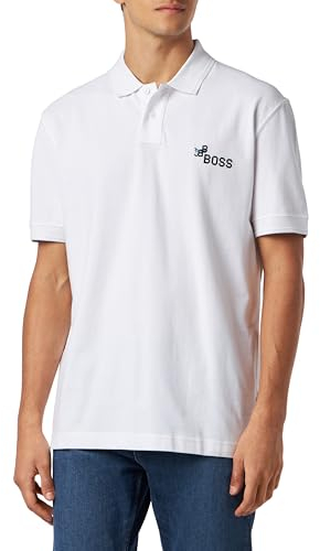 BOSS Herren Peglitchlogo, White100, XL EU