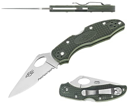 Firebird GANZO F759MS-GR Cuchillo Plegable de Bolsillo Hoja de Acero 440C 75 mm Mango Antideslizante con Clip Camping Caza Pesca Cuchillo de Bolsillo al Aire Libre 67g (Verde)