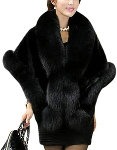 Women's Faux Fur Shawl Soft Versatile Scarf Wrap Shrug Winter Warm Cloak Coat Cape for 1920s Bridal Wedding Evening Dresses