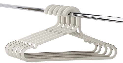 Joseph Joseph Orderly Appendiabiti - Set di 5 grucce in plastica riciclata, anti-groviglio, con ganci grandi e impugnature antiscivolo, colore: ecru