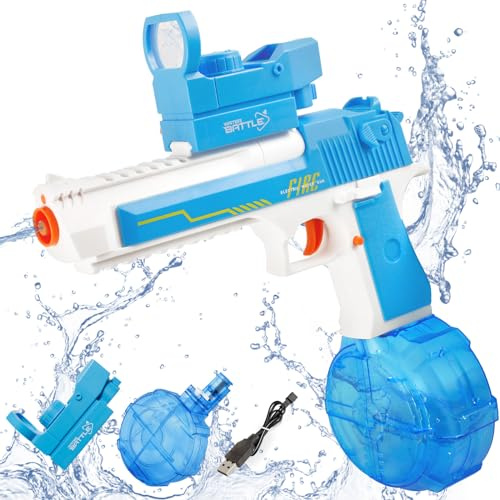 KADAYAYA Jouet de Pistolet à Eau Électrique, Pistolets à Eau Automatiques pour Enfants 4 5 6 Ans, Fusils à Eau à Piles, Cadeaux Jouet de Pistolets et Fusils à Eau pour Garçons Filles 7 8 9 Ans (Noir)