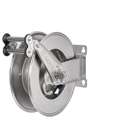 GEKA plus automatisk slangupprullare EA15, L x B x H 52 (inkl. hållare) x 45 x 23,5, för 15 m 3/4 tum slangar eller 25 m 1/2 tum, slanglyftare, 42,9040,9