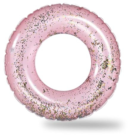 Pool Inflatables Swimming Ring for Kids Rubber Rings,70cm Pink Sequins Inflatable Swim Rings Pool Floats Tube,Children Inflatable Pool Ring Toy Floaties for Kids Girls Beach Summer Party Water Sport